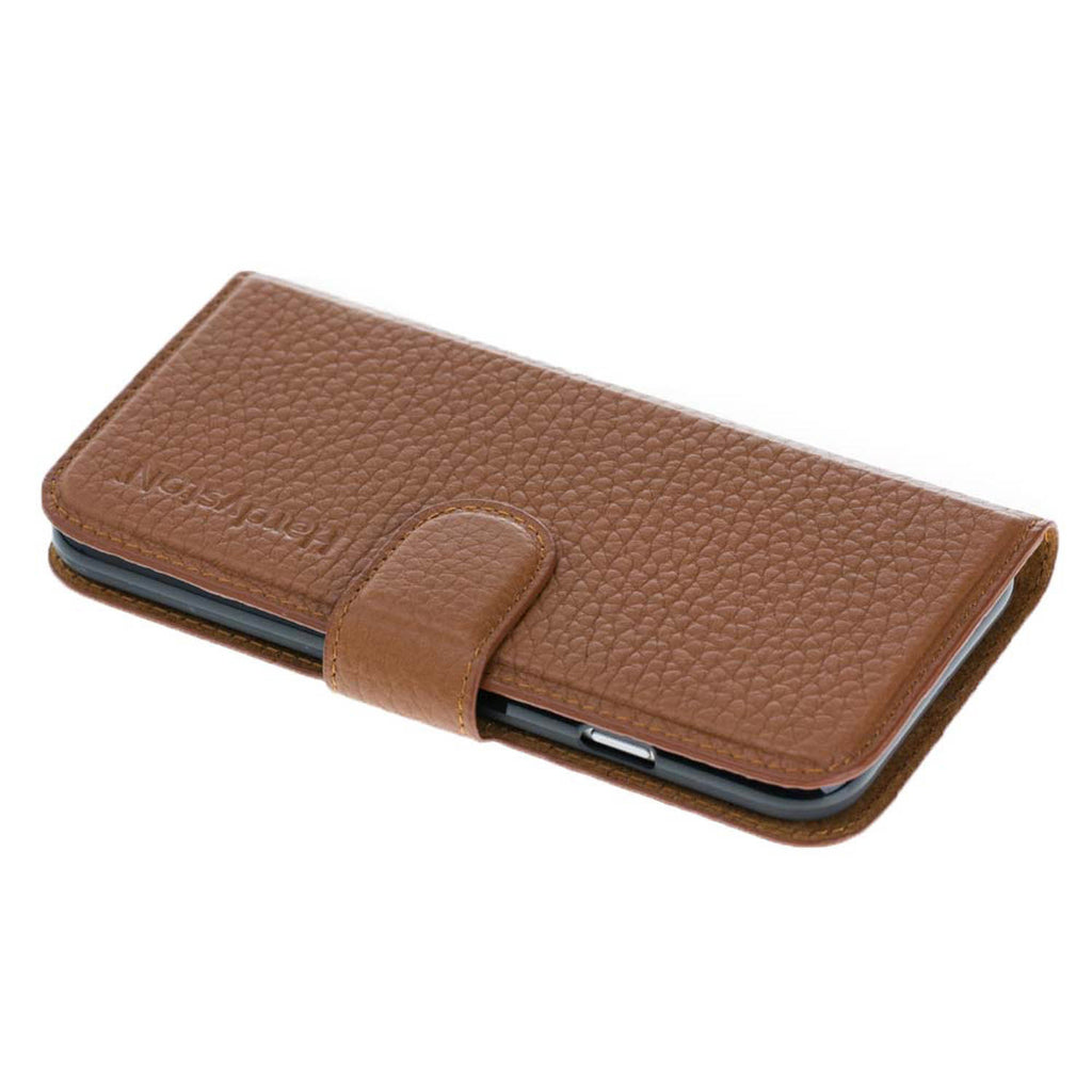 iPhone 8 Plus / 7 Plus Tan Leather Folio 2-in-1 Wallet Case with Card Holder and MagSafe - Hardiston - 6