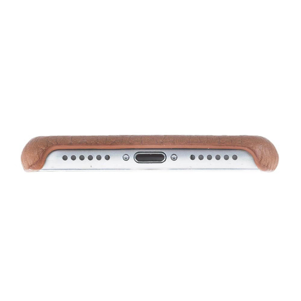 iPhone 8 Plus / 7 Plus Dark Tan Leather Snap-On Case with Card Holder - Hardiston - 6