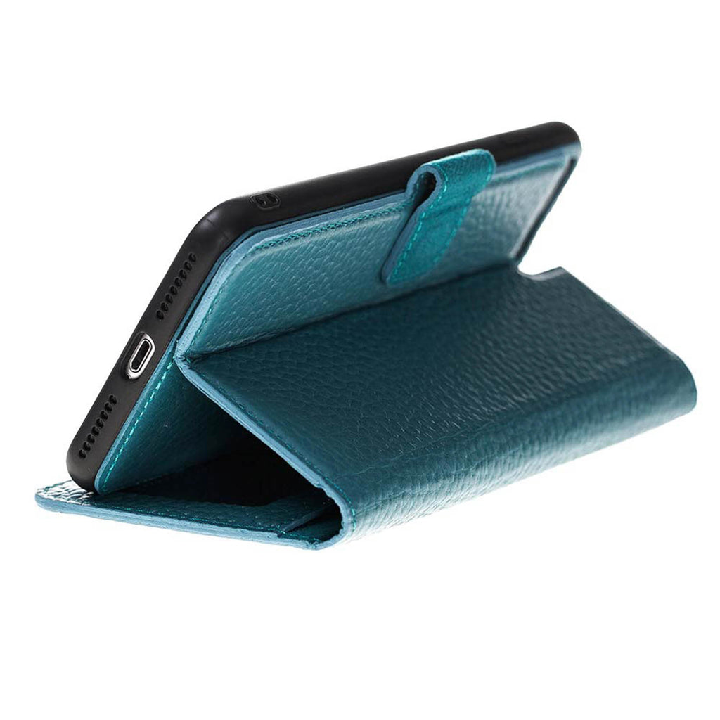 iPhone 8 Plus / 7 Plus Turquoise Leather Detachable 2-in-1 Wallet Case with Card Holder and MagSafe - Hardiston - 3