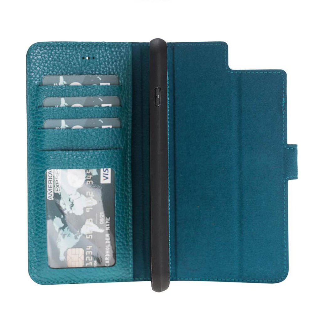 iPhone 8 Plus / 7 Plus Turquoise Leather Detachable 2-in-1 Wallet Case with Card Holder and MagSafe - Hardiston - 8