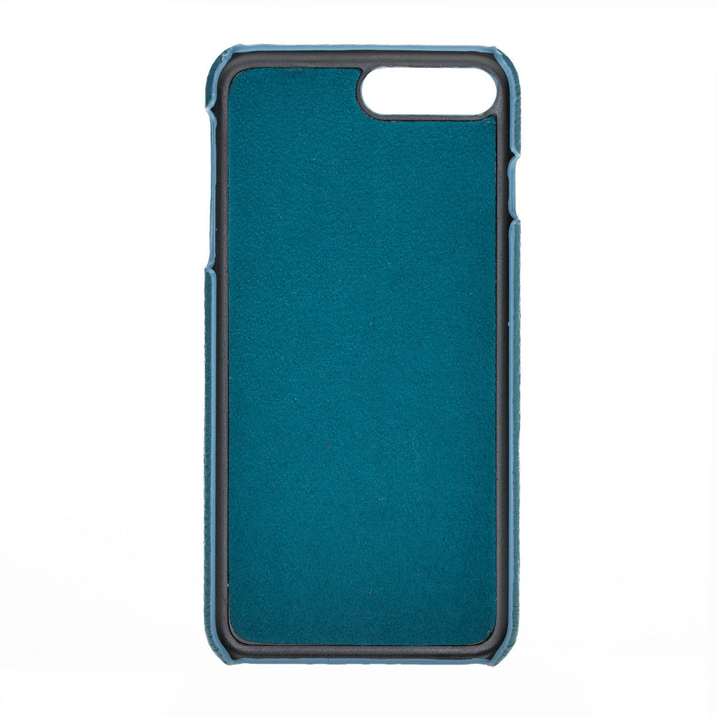 iPhone 8 Plus / 7 Plus Turquoise Leather Snap-On Case with Card Holder - Hardiston - 4
