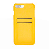 iPhone 8 Plus / 7 Plus Yellow Leather Snap-On Case with Card Holder - Hardiston - 3