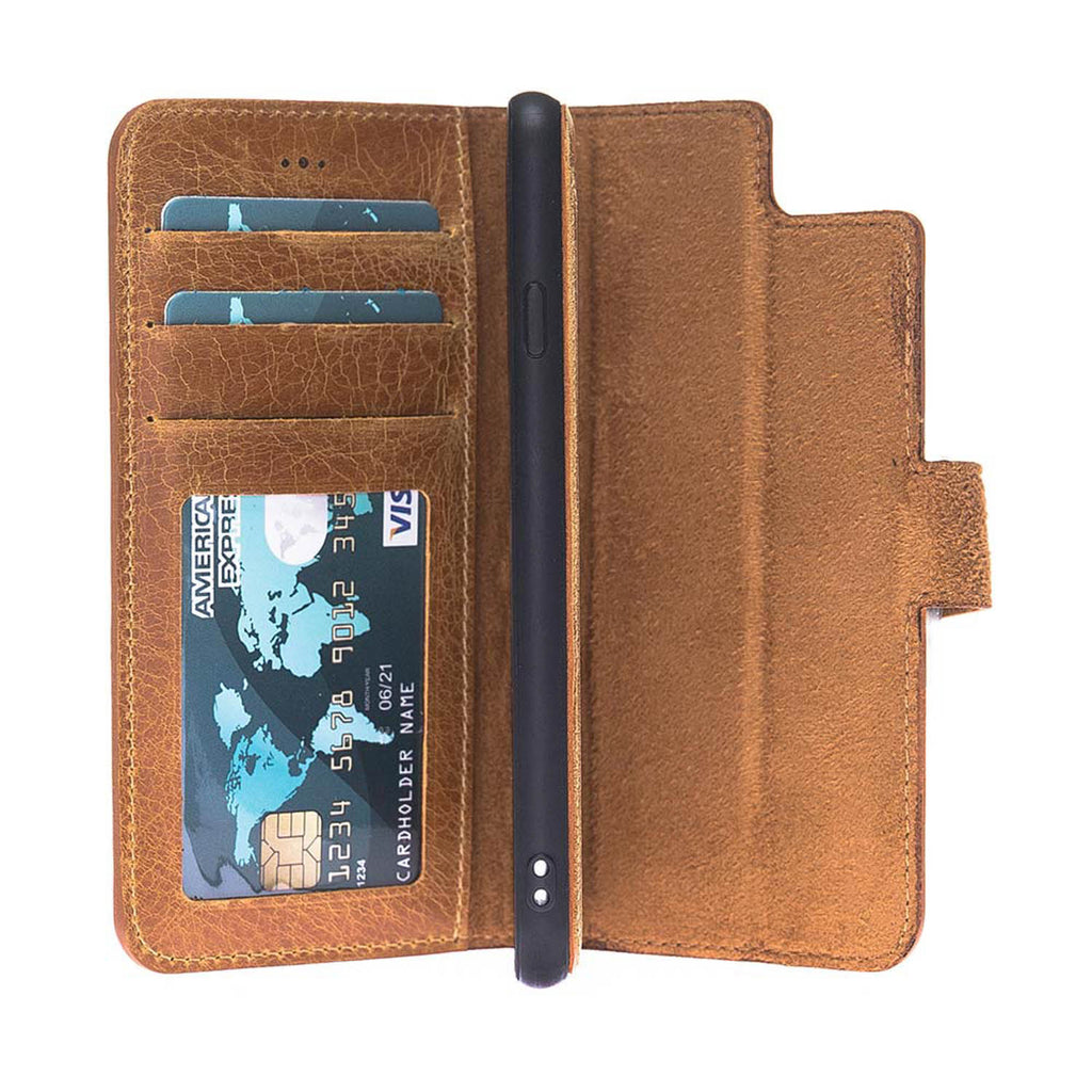 iPhone SE / 8 / 7 Amber Leather Detachable 2-in-1 Wallet Case with Card Holder - Hardiston - 8