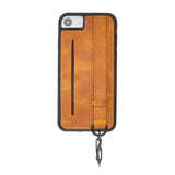 iPhone SE / 8 / 7 Amber Leather Snap On Card Holder Case with Back Strap - Hardiston - 2