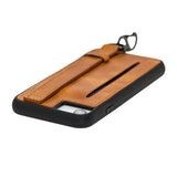 iPhone SE / 8 / 7 Amber Leather Snap On Card Holder Case with Back Strap - Hardiston - 7