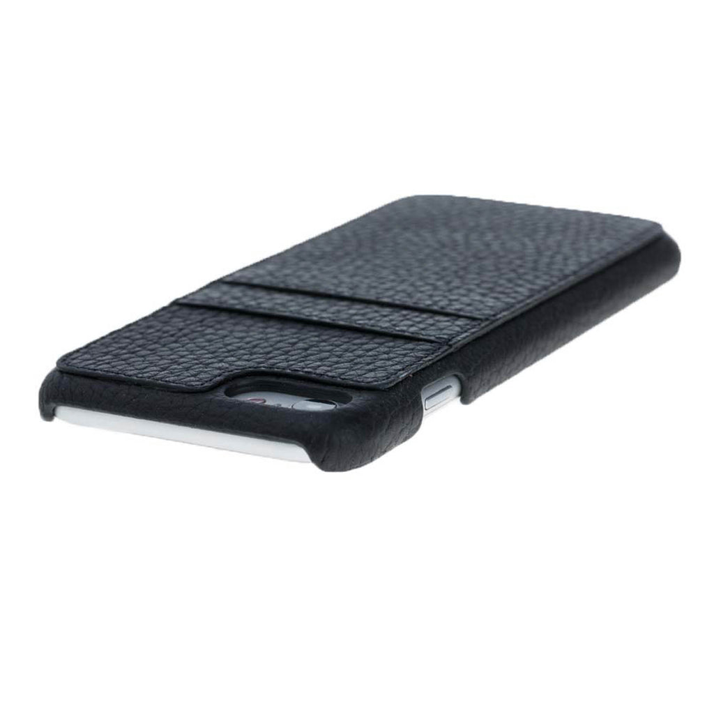 iPhone SE / 8 / 7 Black Leather Snap-On Case with Card Holder - Hardiston - 6