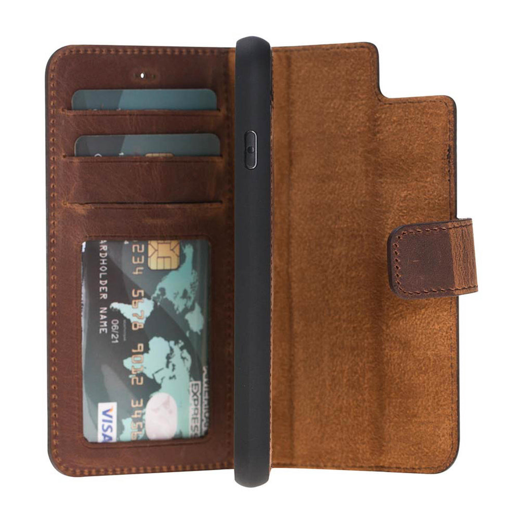 iPhone SE / 8 / 7 Brown Leather Detachable 2-in-1 Wallet Case with Card Holder - Hardiston - 8
