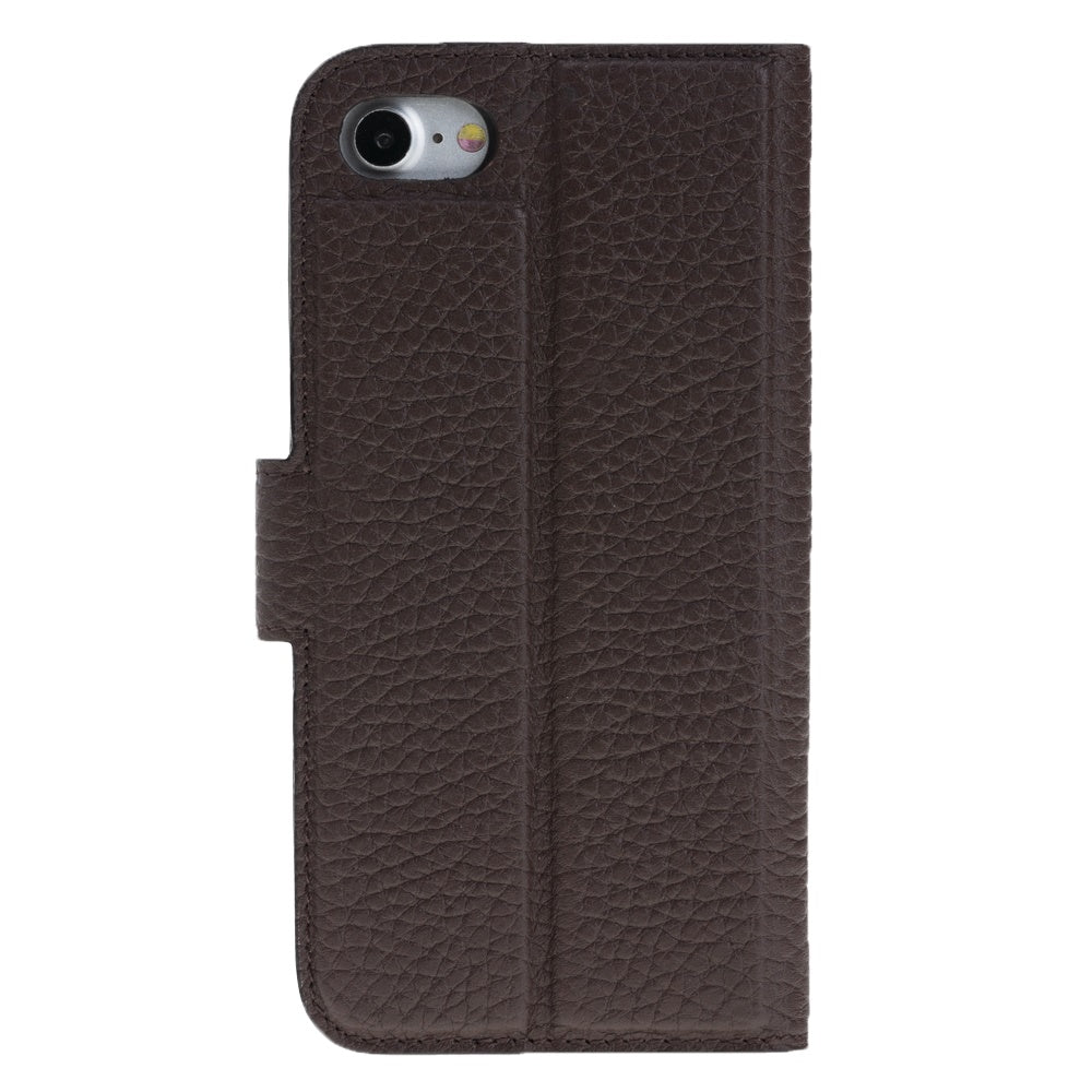 iPhone SE / 8 / 7 Brown Leather Folio 2-in-1 Wallet Case with Card Holder - Hardiston - 8