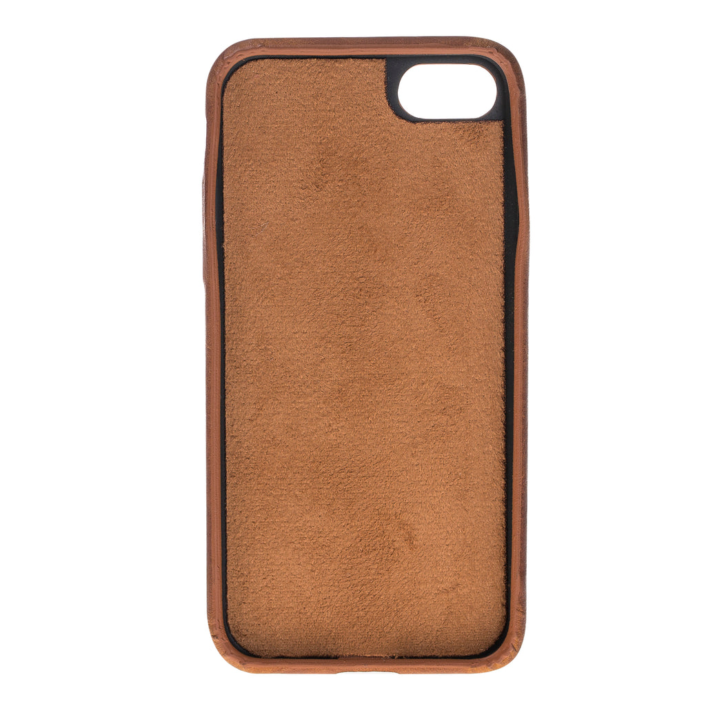 iPhone SE / 8 / 7 Brown Leather Snap-On Case with Card Holder - Hardiston - 3