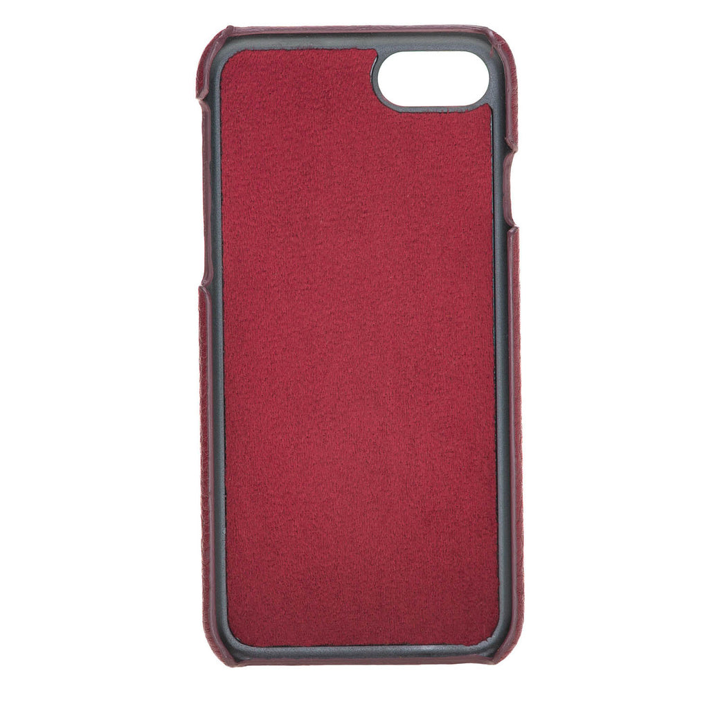 iPhone SE / 8 / 7 Burgundy Leather Snap-On Case with Card Holder - Hardiston - 3