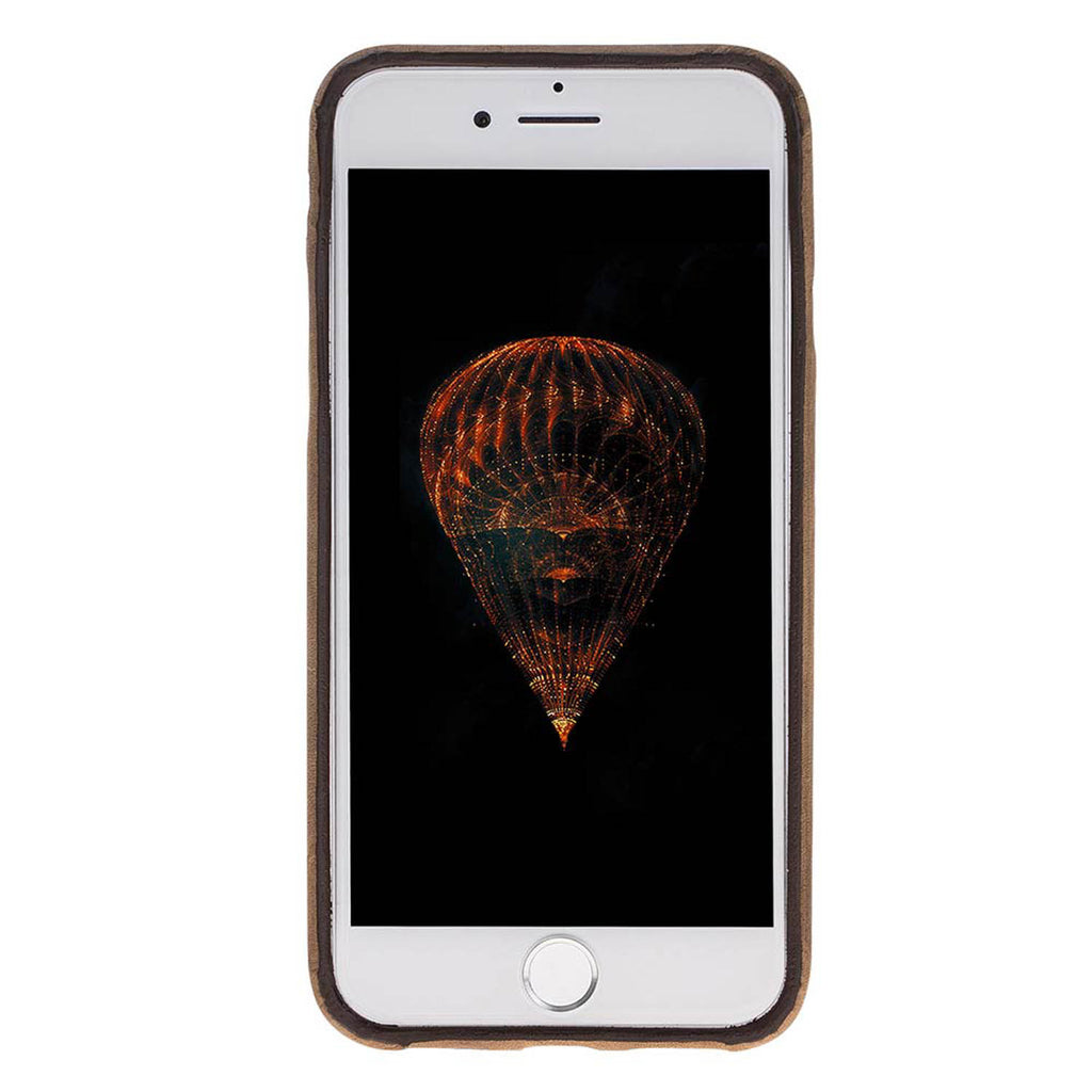 iPhone SE / 8 / 7 Camel Leather Snap-On Case with Card Holder - Hardiston - 2