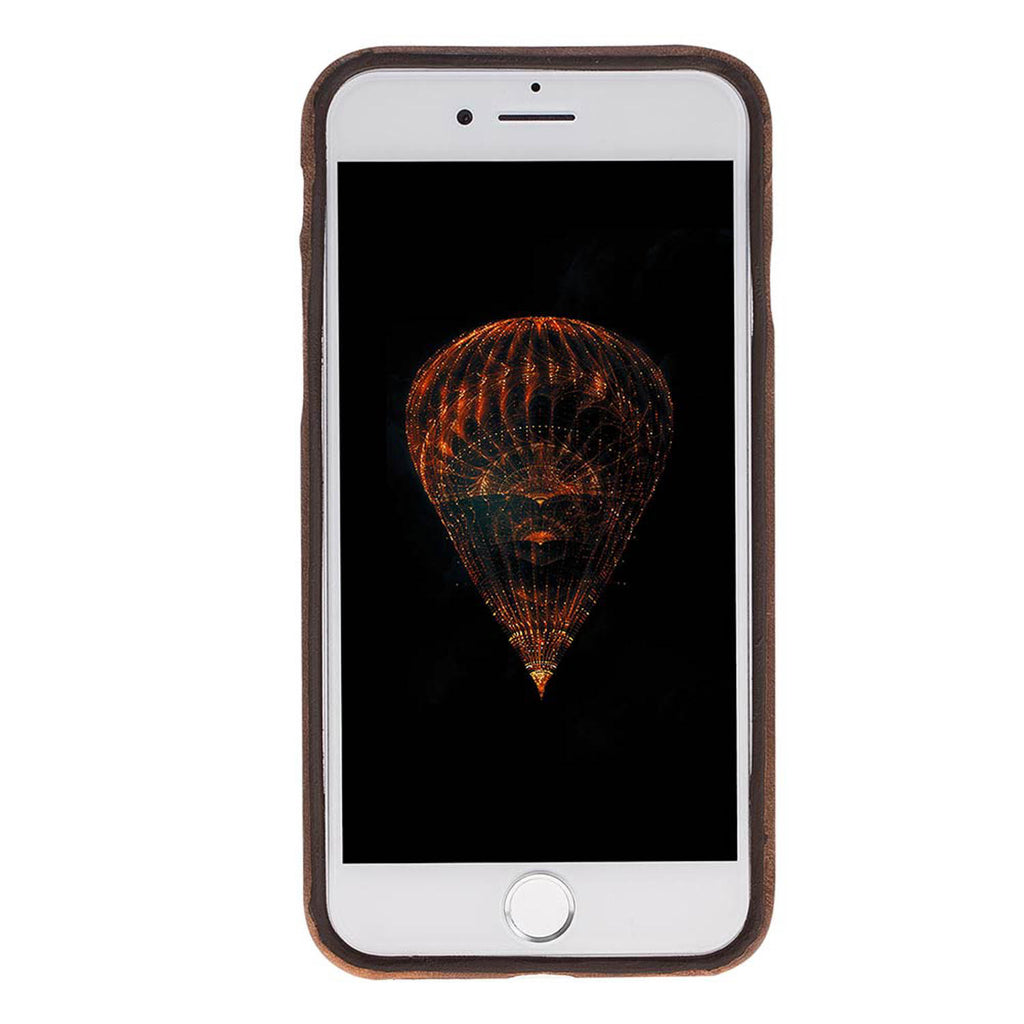 iPhone SE / 8 / 7 Cinnamon Leather Snap-On Case with Card Holder - Hardiston - 2