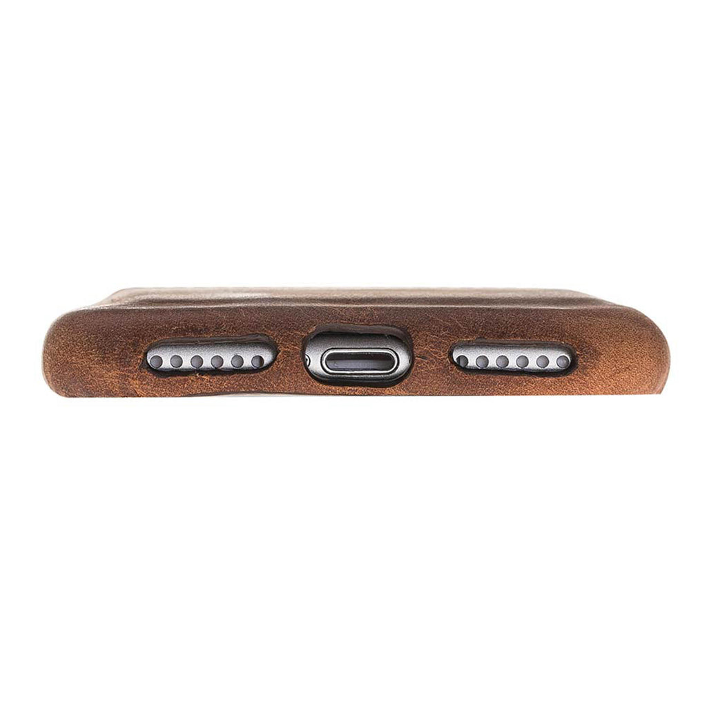 iPhone SE / 8 / 7 Cinnamon Leather Snap-On Case with Card Holder - Hardiston - 5