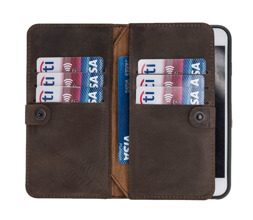 iPhone SE / 8 / 7 Mocha Leather Detachable Dual 2-in-1 Wallet Case with Card Holder - Hardiston - 2