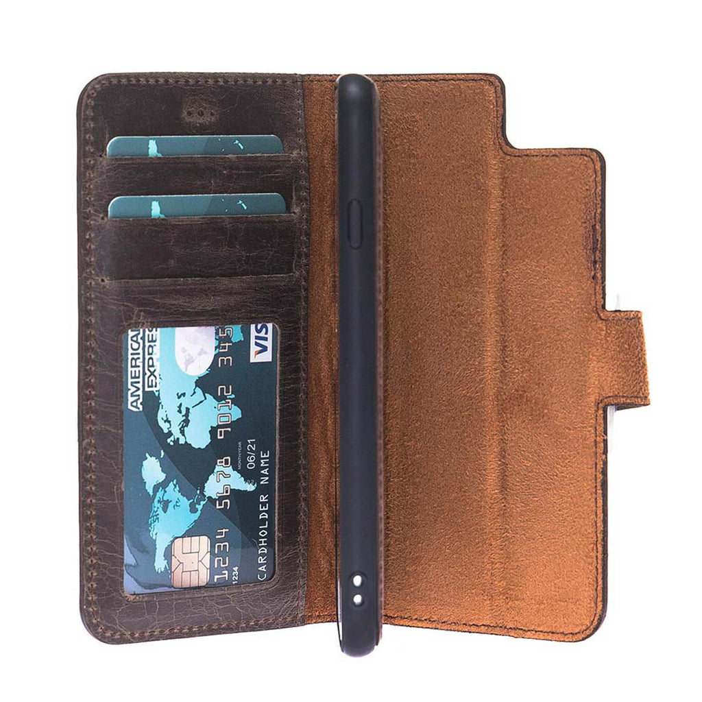 iPhone SE / 8 / 7 Mocha Leather Detachable 2-in-1 Wallet Case with Card Holder - Hardiston - 8