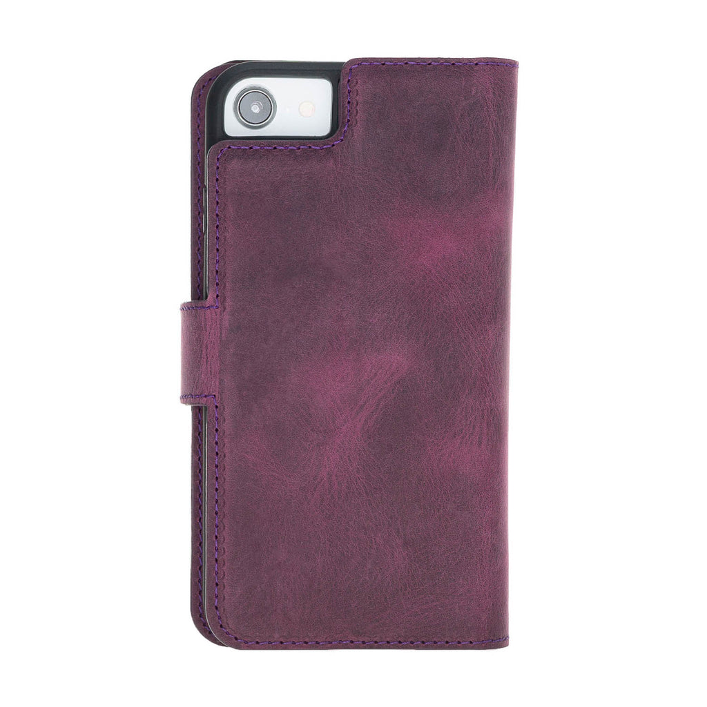iPhone SE / 8 / 7 Purple Leather Detachable Dual 2-in-1 Wallet Case with Card Holder - Hardiston - 6