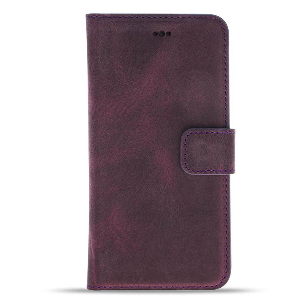 iPhone SE / 8 / 7 Purple Leather Detachable 2-in-1 Wallet Case with Card Holder - Hardiston - 4