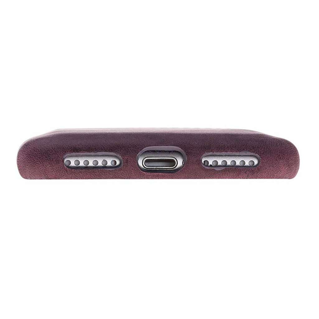 iPhone SE / 8 / 7 Purple Leather Snap-On Case with Card Holder - Hardiston - 3