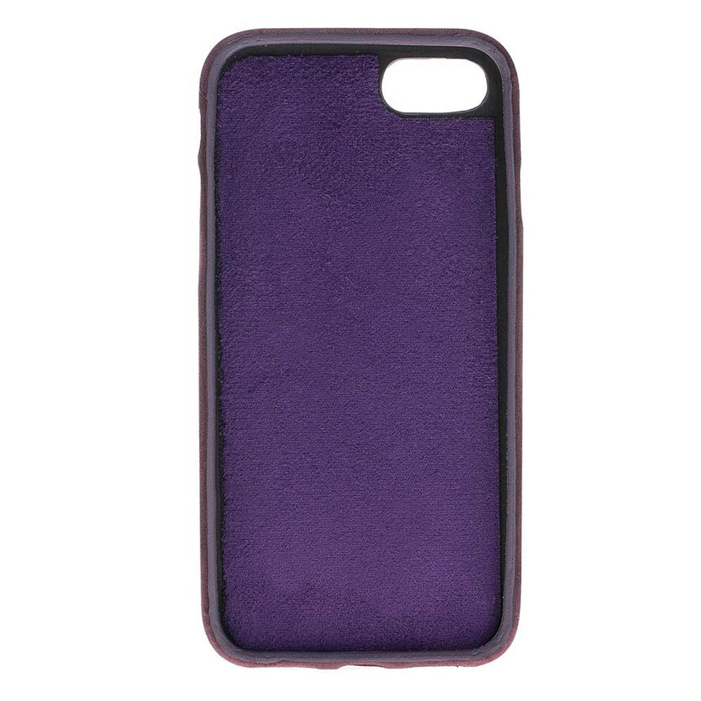 iPhone SE / 8 / 7 Purple Leather Snap-On Case with Card Holder - Hardiston - 6