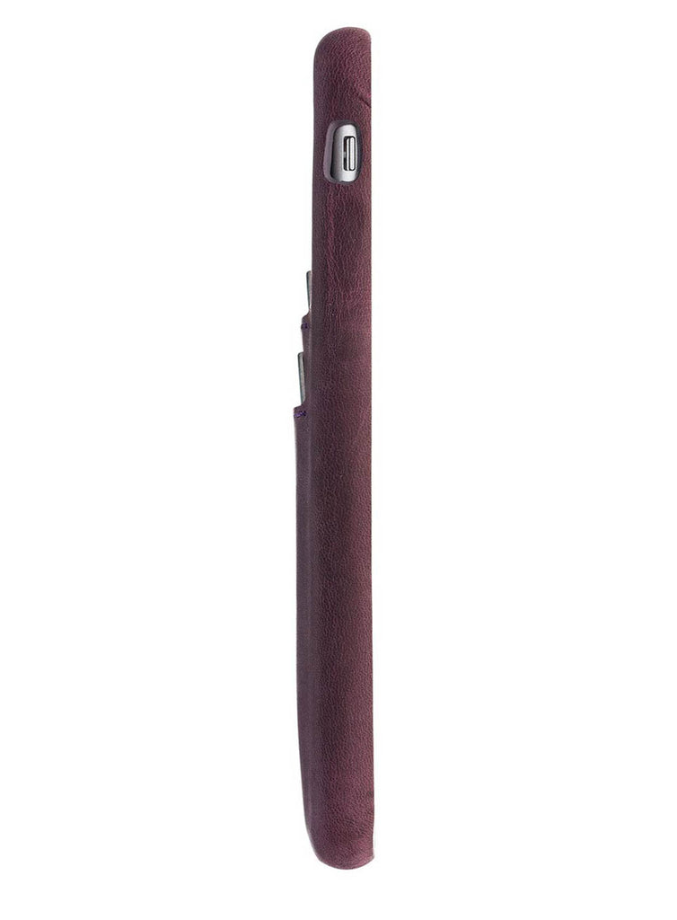 iPhone SE / 8 / 7 Purple Leather Snap-On Case with Card Holder - Hardiston - 7