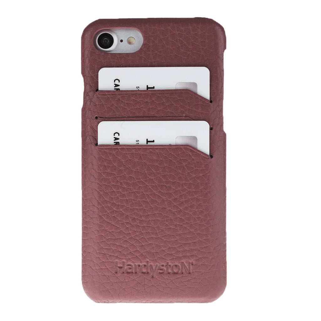 iPhone SE / 8 / 7 Rose Leather Snap-On Case with Card Holder - Hardiston - 1