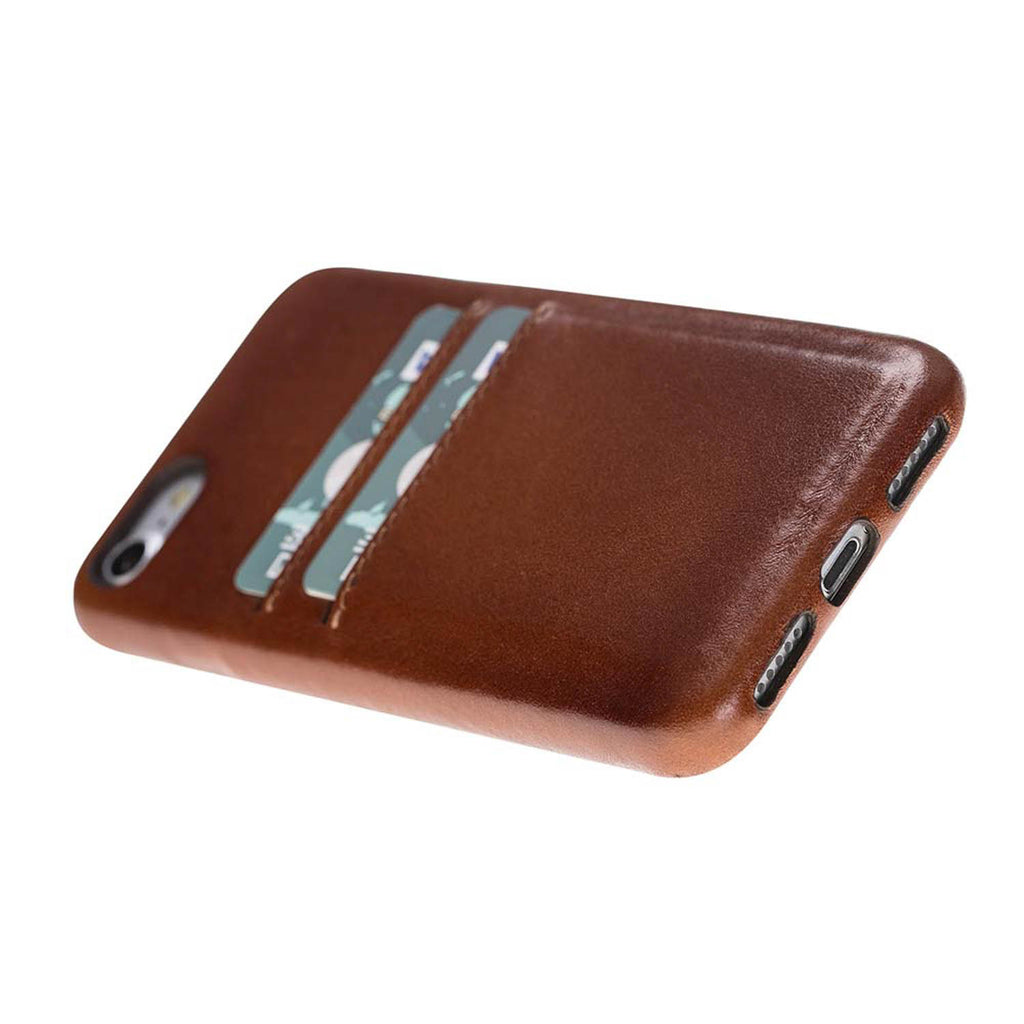 iPhone SE / 8 / 7 Russet Leather Snap-On Case with Card Holder - Hardiston - 4