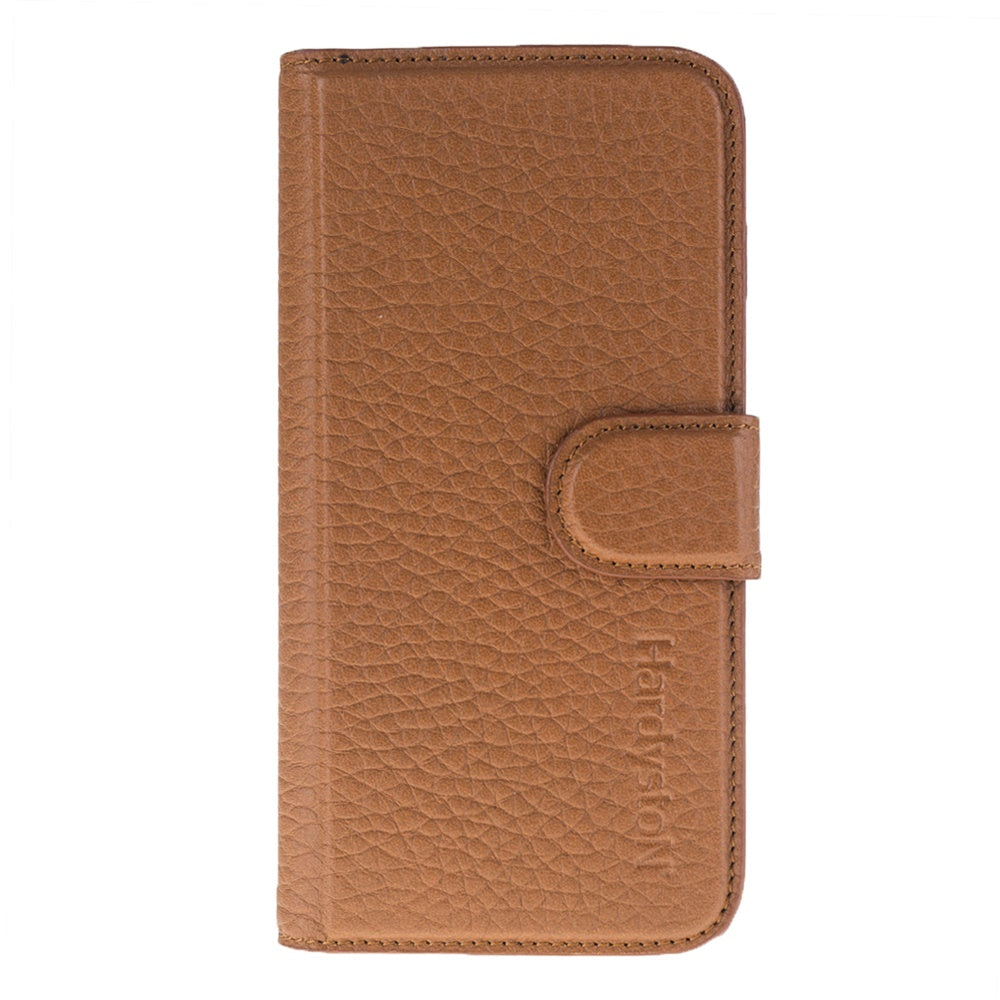 iPhone SE / 8 / 7 Tan Leather Folio 2-in-1 Wallet Case with Card Holder - Hardiston - 2
