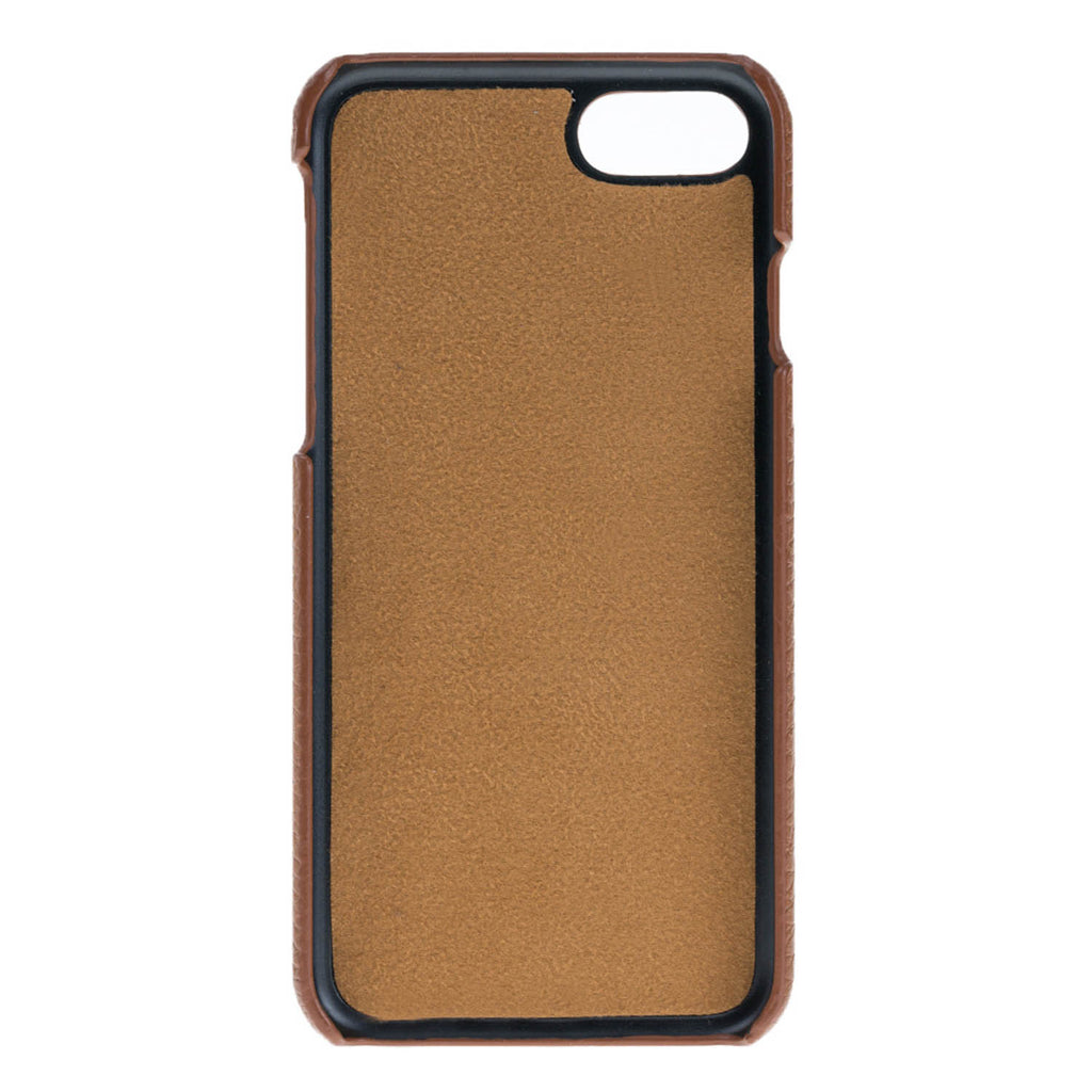 iPhone SE / 8 / 7 Tan Leather Snap-On Case with Card Holder - Hardiston - 3