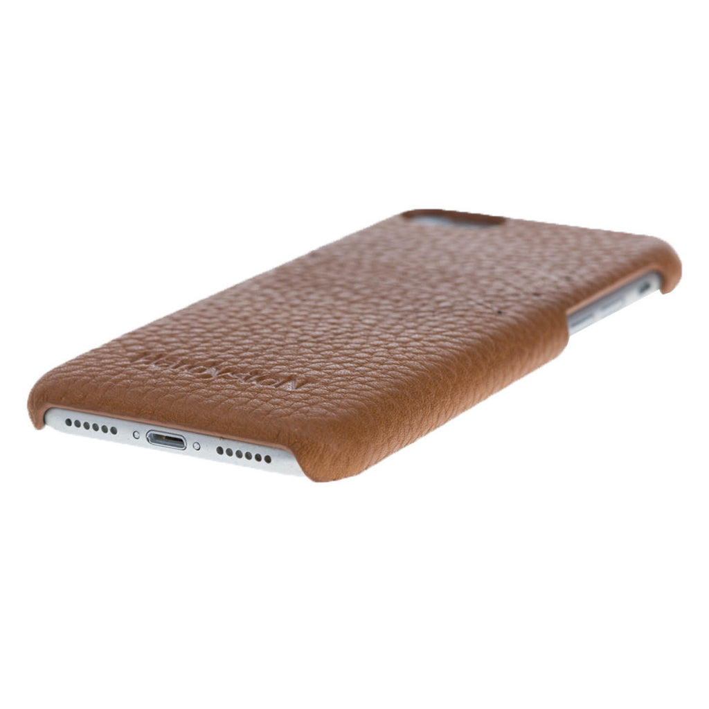 iPhone SE / 8 / 7 Tan Leather Snap-On Case with Card Holder - Hardiston - 4