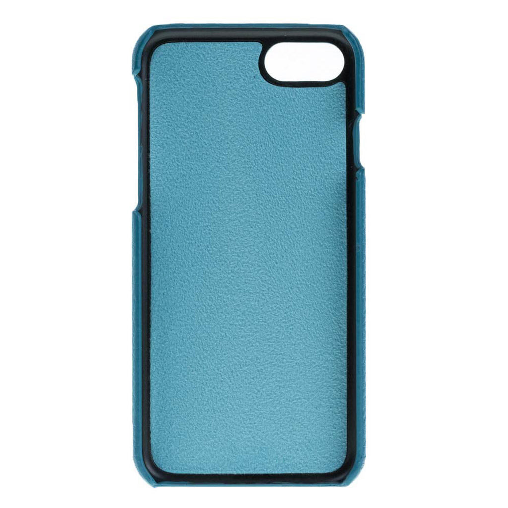 iPhone SE / 8 / 7 Turquoise Leather Snap-On Case with Card Holder - Hardiston - 3