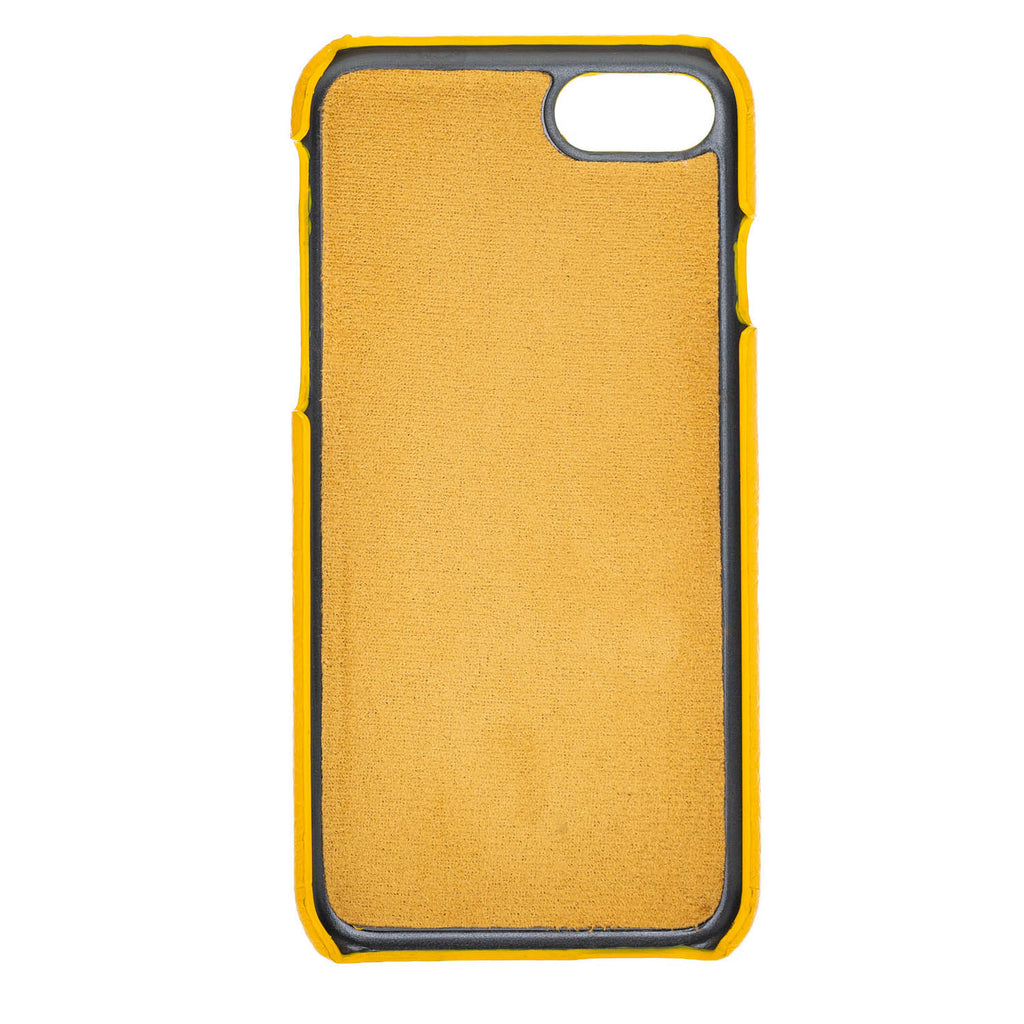 iPhone SE / 8 / 7 Yellow Leather Snap-On Case with Card Holder - Hardiston - 3