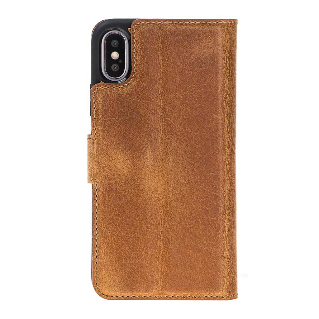 iPhone X/XS Amber Leather Detachable 2-in-1 Wallet Case with Card Holder - Hardiston - 5