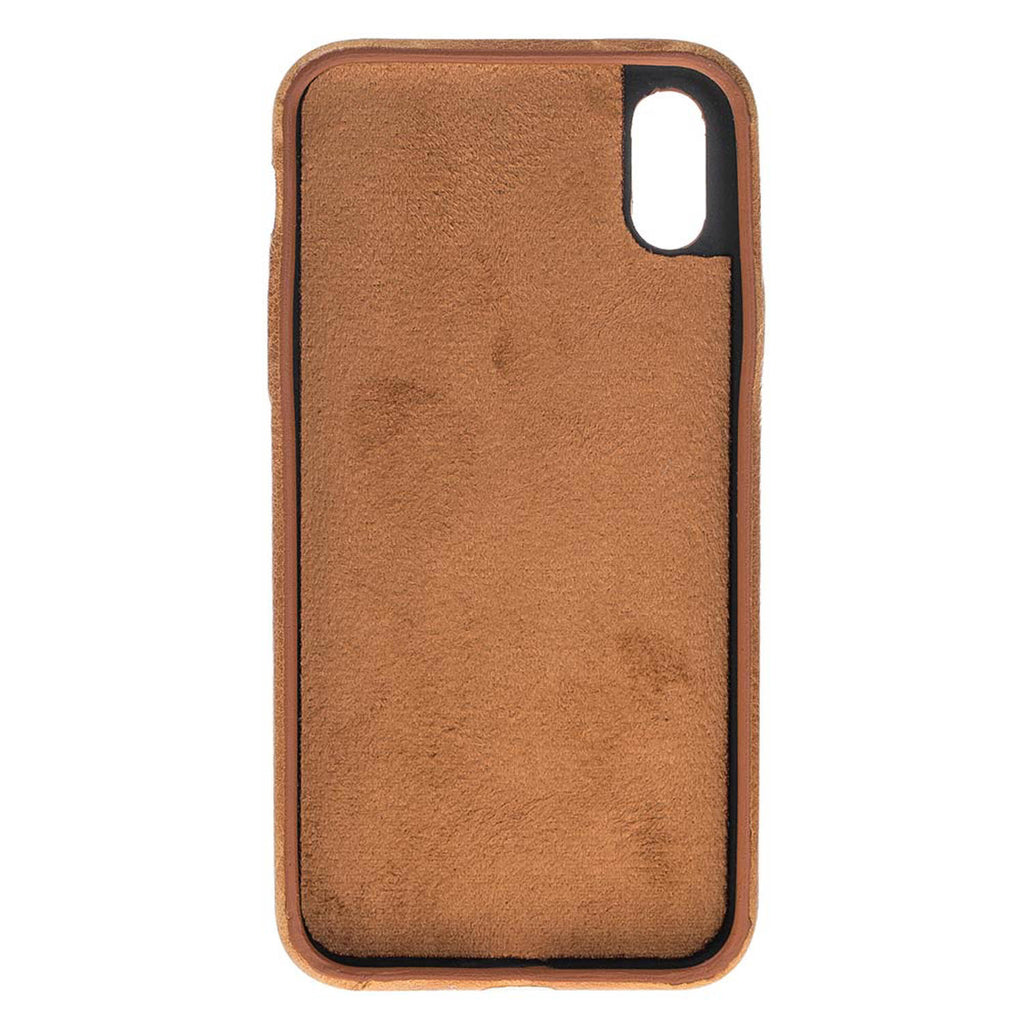 iPhone X-XS Amber Leather Snap-On Case with Card Holder - Hardiston - 3