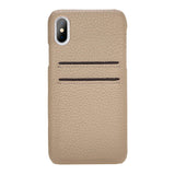 iPhone X-XS Beige Leather Snap-On Case with Card Holder - Hardiston - 3