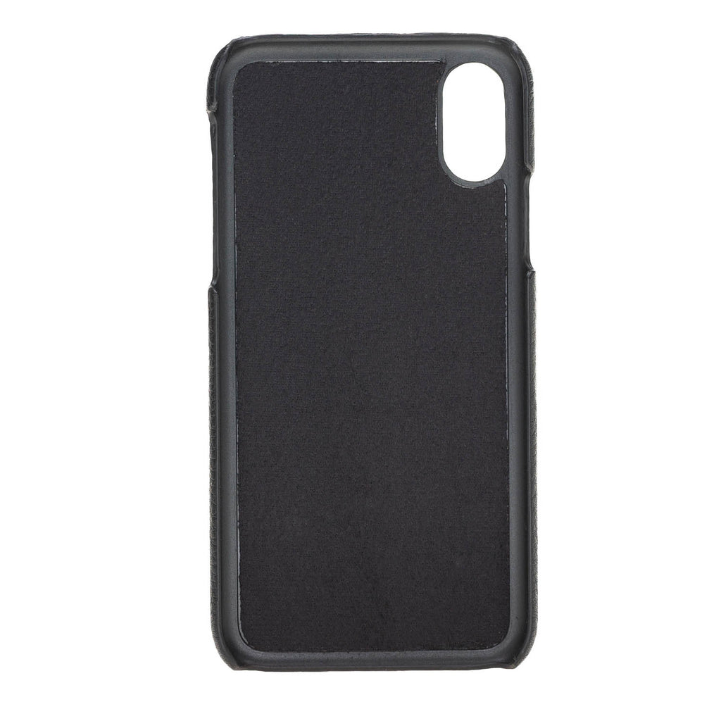 iPhone X-XS Black Leather Snap-On Case with Card Holder - Hardiston - 4