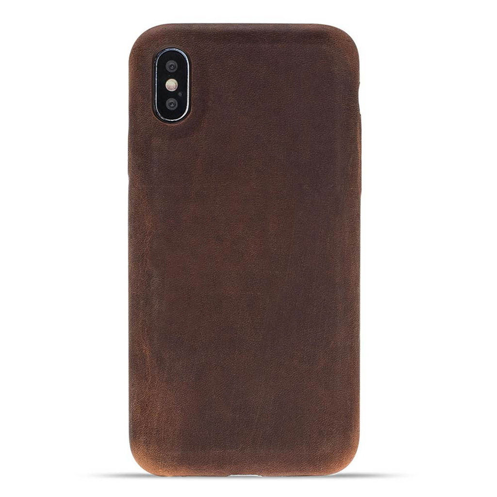 iPhone X / XS Brown Leather Snap-On Case - Hardiston - 1