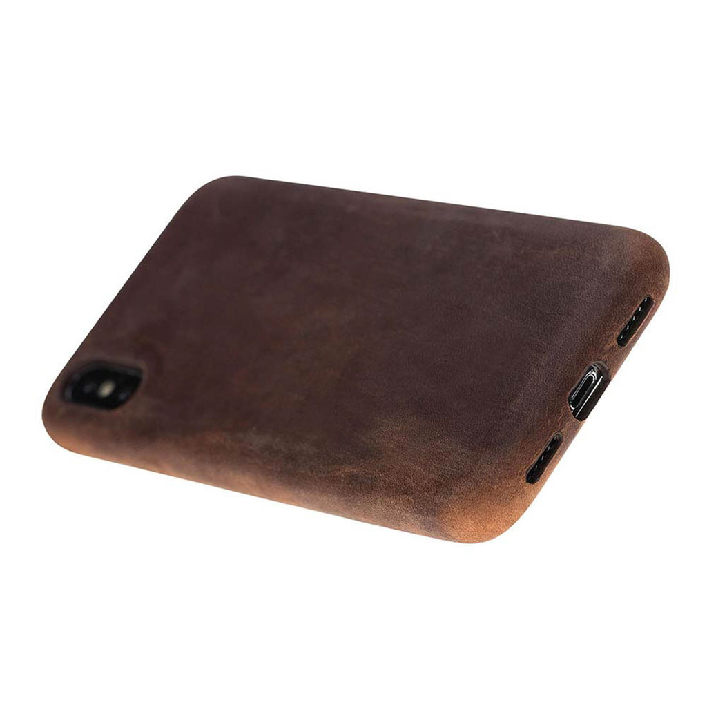 iPhone X / XS Brown Leather Snap-On Case - Hardiston - 4