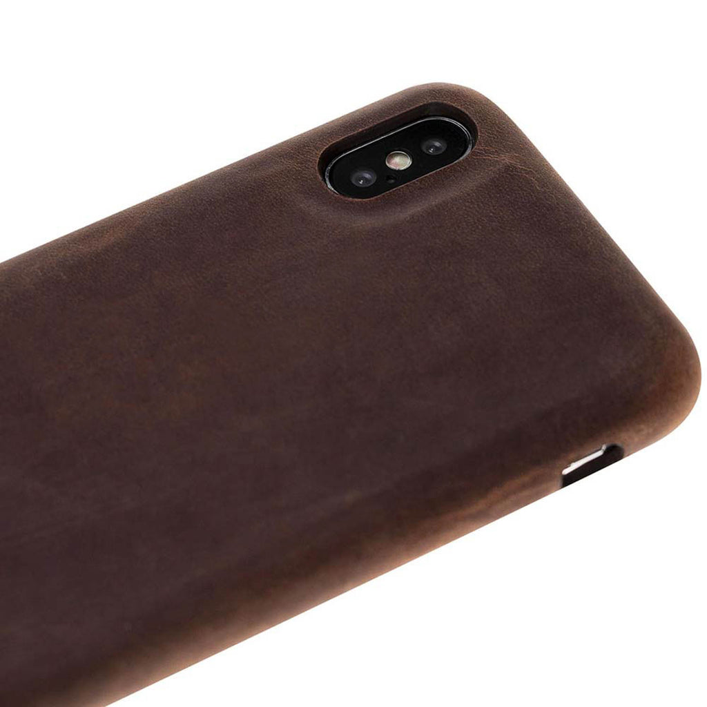 iPhone X / XS Brown Leather Snap-On Case - Hardiston - 7
