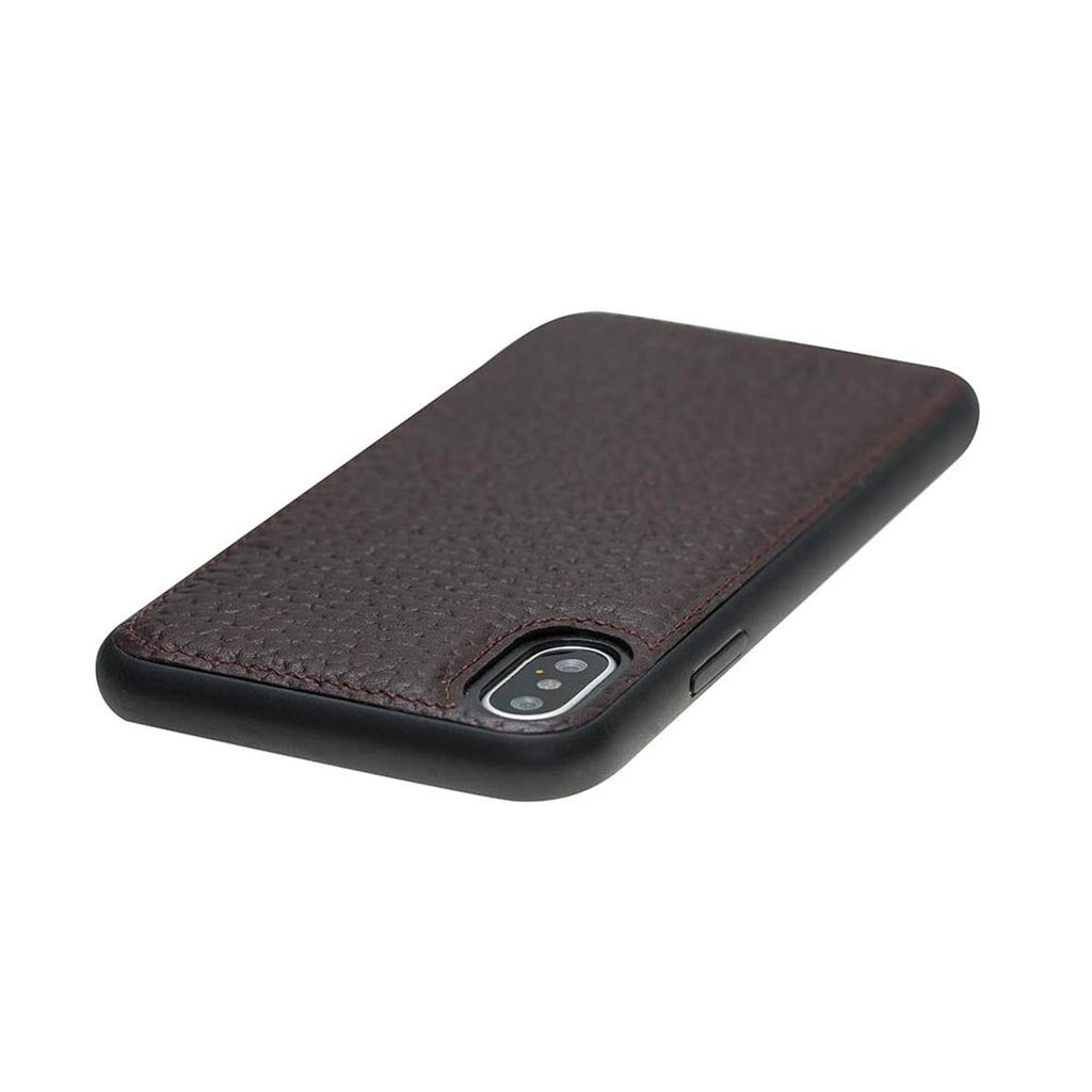 iPhone X / XS Brown Leather Snap-On Flex Case - Hardiston - 4