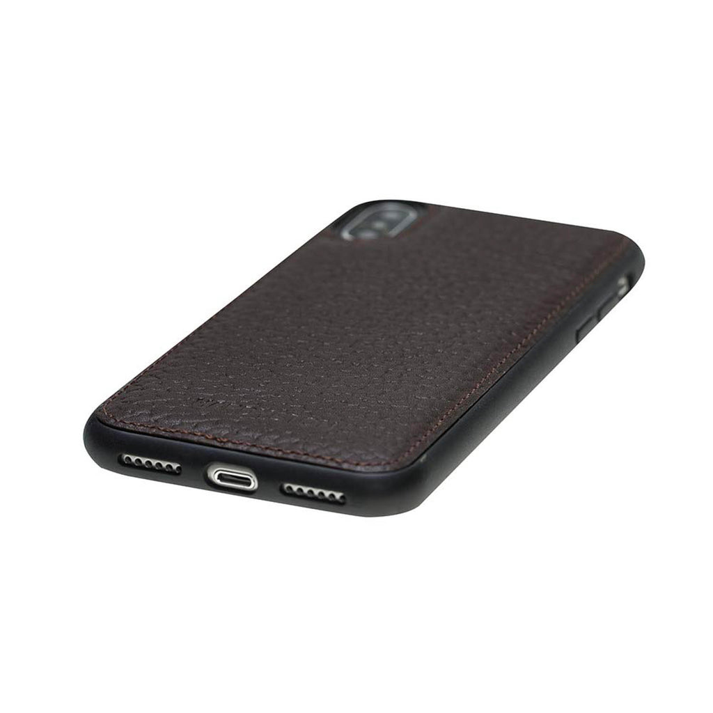 iPhone X / XS Brown Leather Snap-On Flex Case - Hardiston - 5