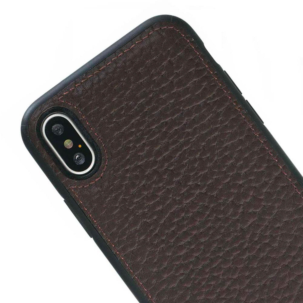 iPhone X / XS Brown Leather Snap-On Flex Case - Hardiston - 6