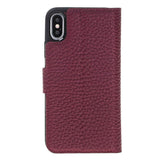 iPhone X/XS Burgundy Leather Detachable 2-in-1 Wallet Case with Card Holder - Hardiston - 5