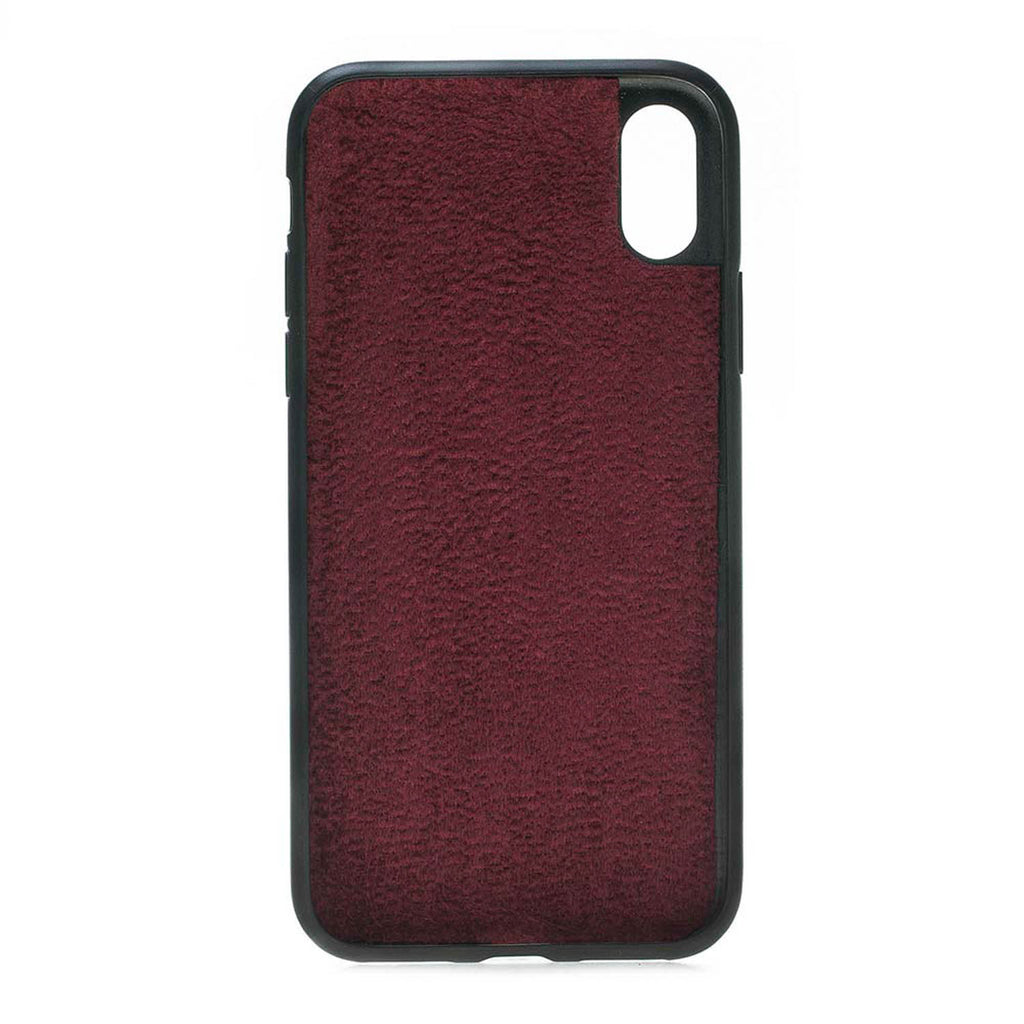 iPhone X / XS Burgundy Leather Snap-On Flex Case - Hardiston - 3