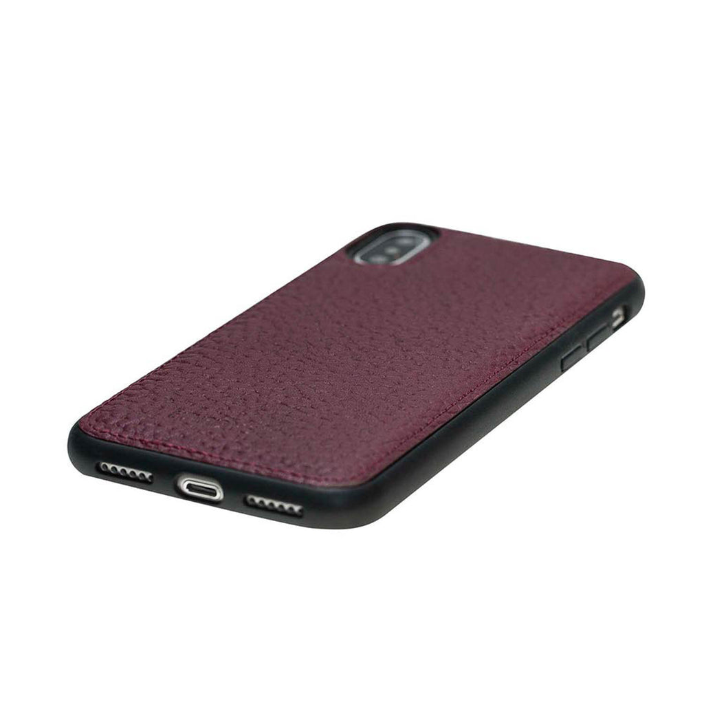 iPhone X / XS Burgundy Leather Snap-On Flex Case - Hardiston - 4