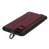 iPhone X-XS Burgundy Leather Snap-On Card Holder Case with Back Strap - Hardiston - 5