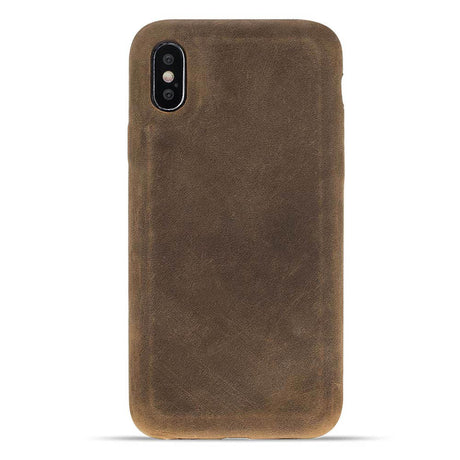 iPhone X / XS Camel Leather Snap-On Case - Hardiston - 1