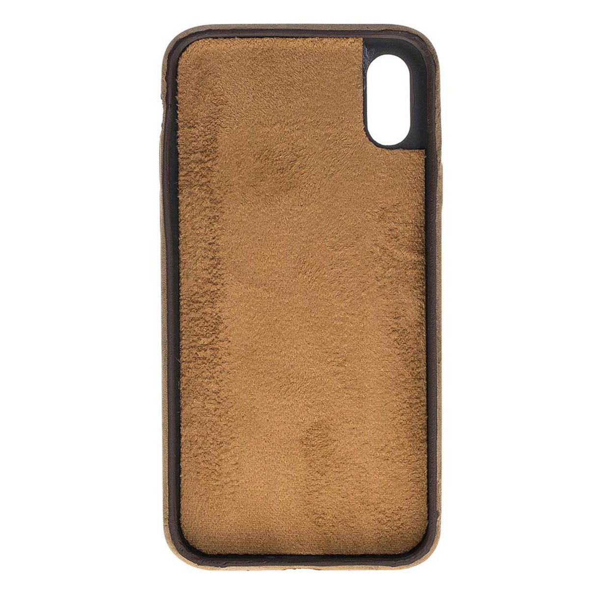 iPhone X-XS Camel Leather Snap-On Case with Card Holder - Hardiston - 3