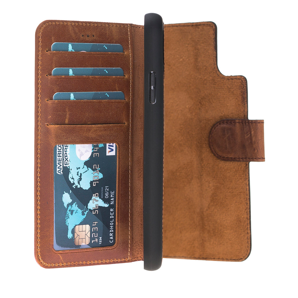 iPhone X/XS Cinnamon Leather Detachable 2-in-1 Wallet Case with Card Holder - Hardiston - 3