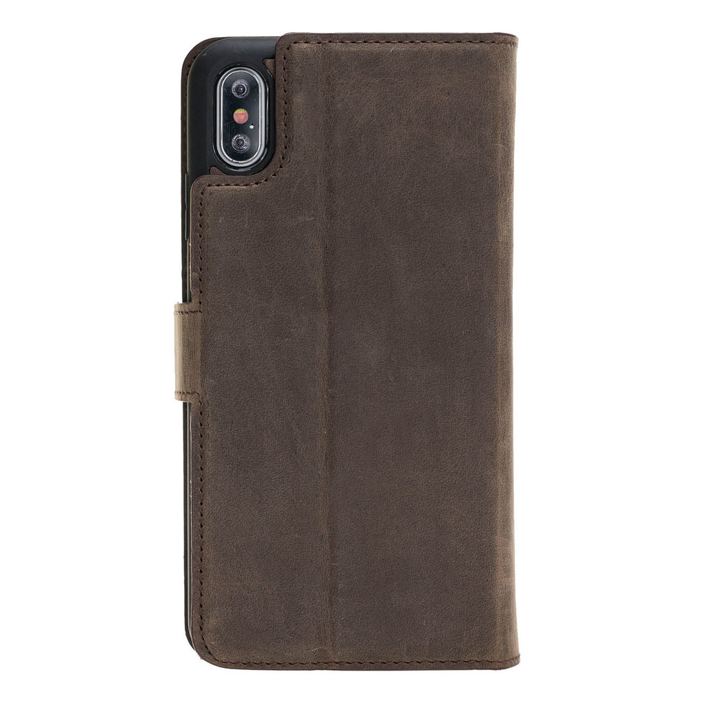 iPhone X / XS Mocha Leather Detachable Dual 2-in-1 Wallet Case with Card Holder - Hardiston - 6