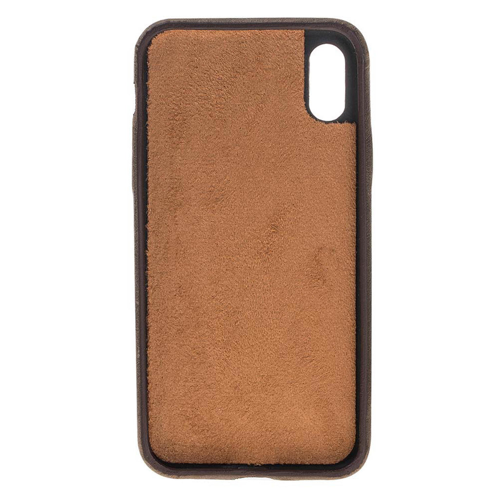 iPhone X-XS Mocha Leather Snap-On Case with Card Holder - Hardiston - 3